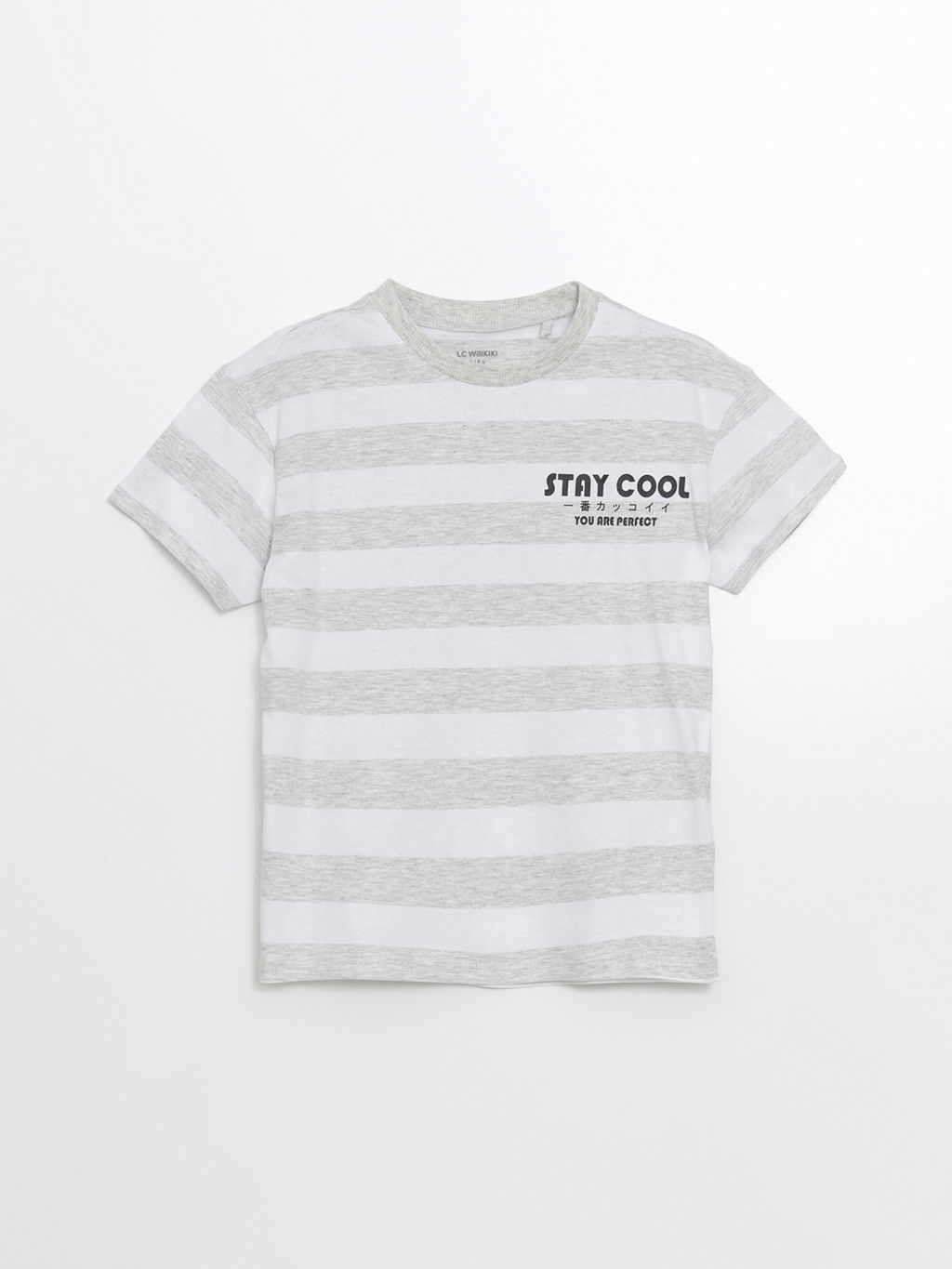 Bisiklet Yaka ?izgili Erkek ?ocuk Ti??rt