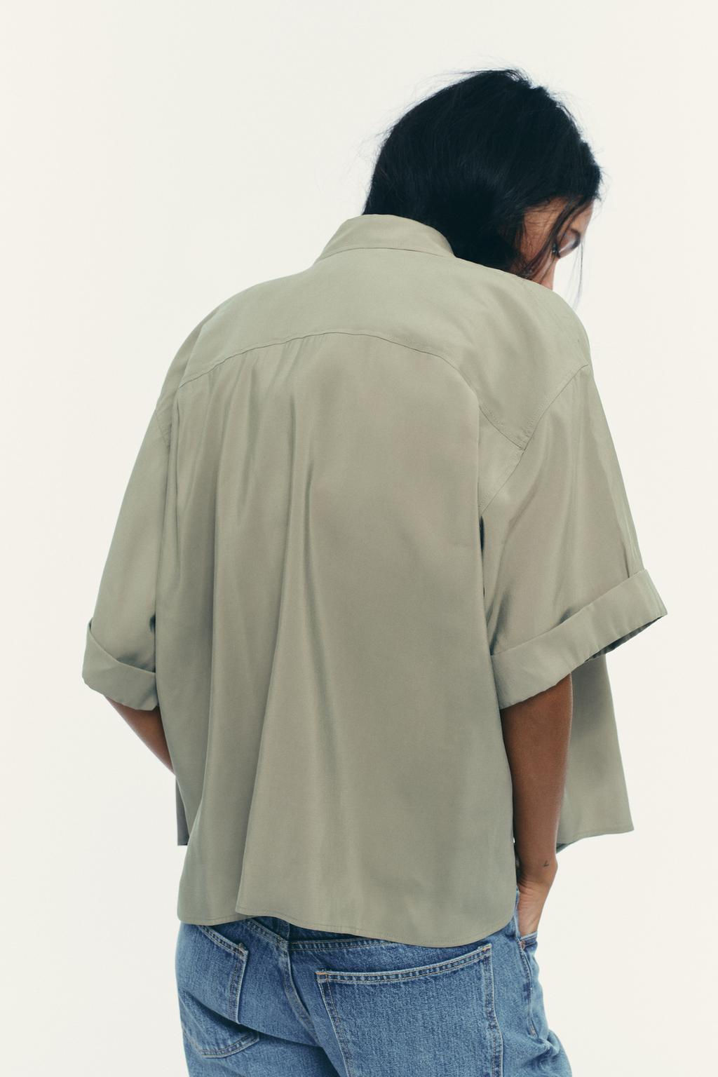 SHORT SLEEVE FLOWING SHIRT - Zara фото 4