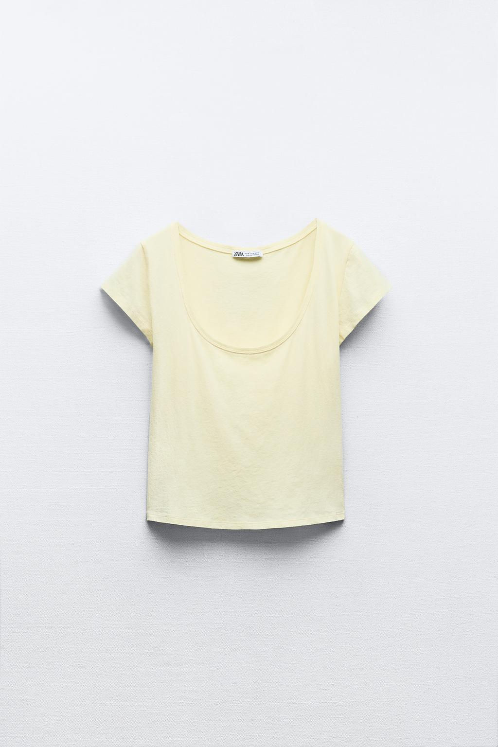SLUB KNIT CROPPED T-SHIRT - Zara фото 6