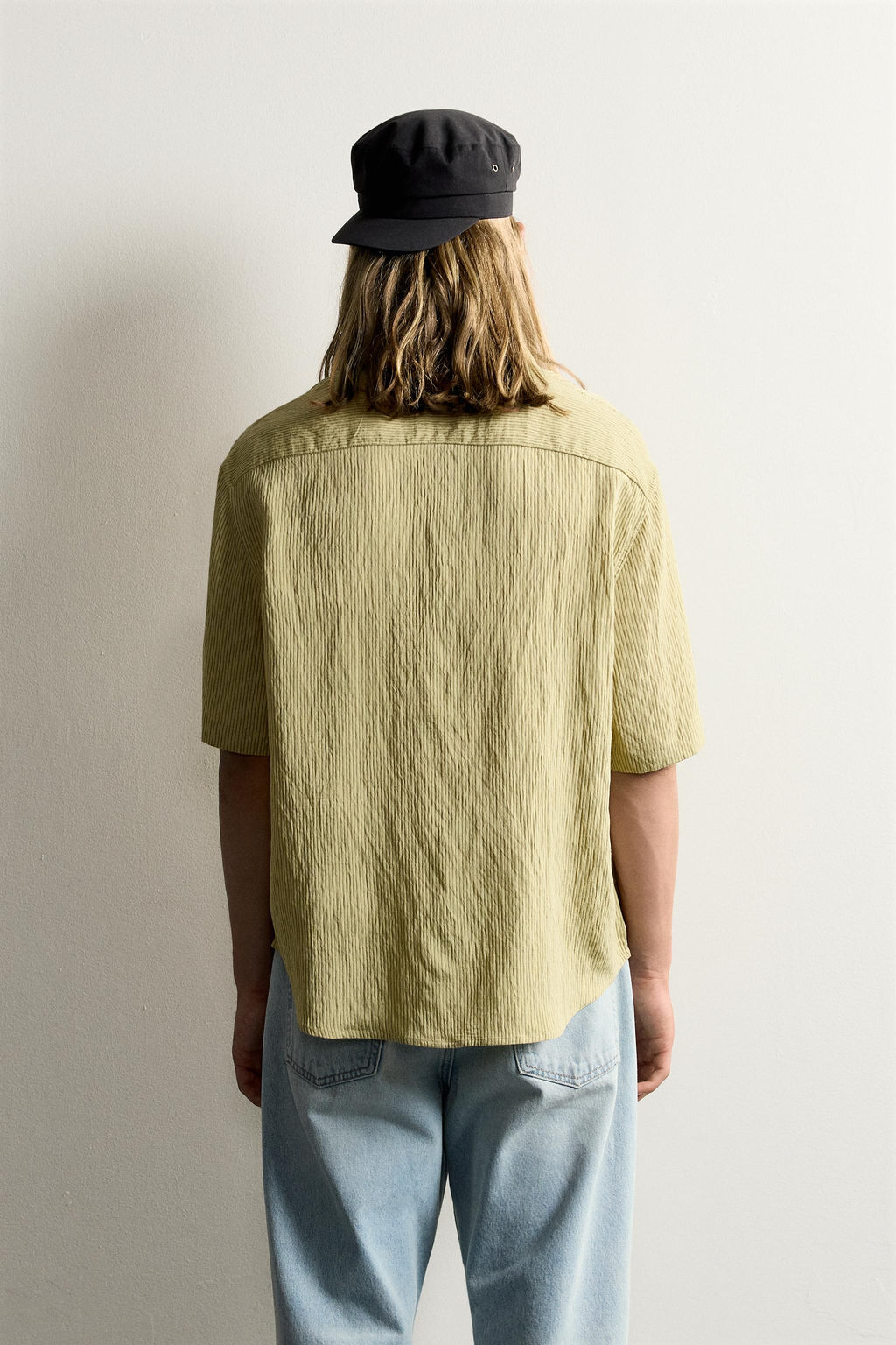 CAMISA BOXY FIT JACQUARD RAYAS / Amarillo - Zara фото 3