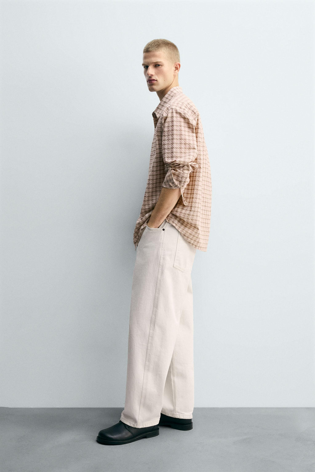 TEXTURED CHECK SHIRT - Zara фото 4