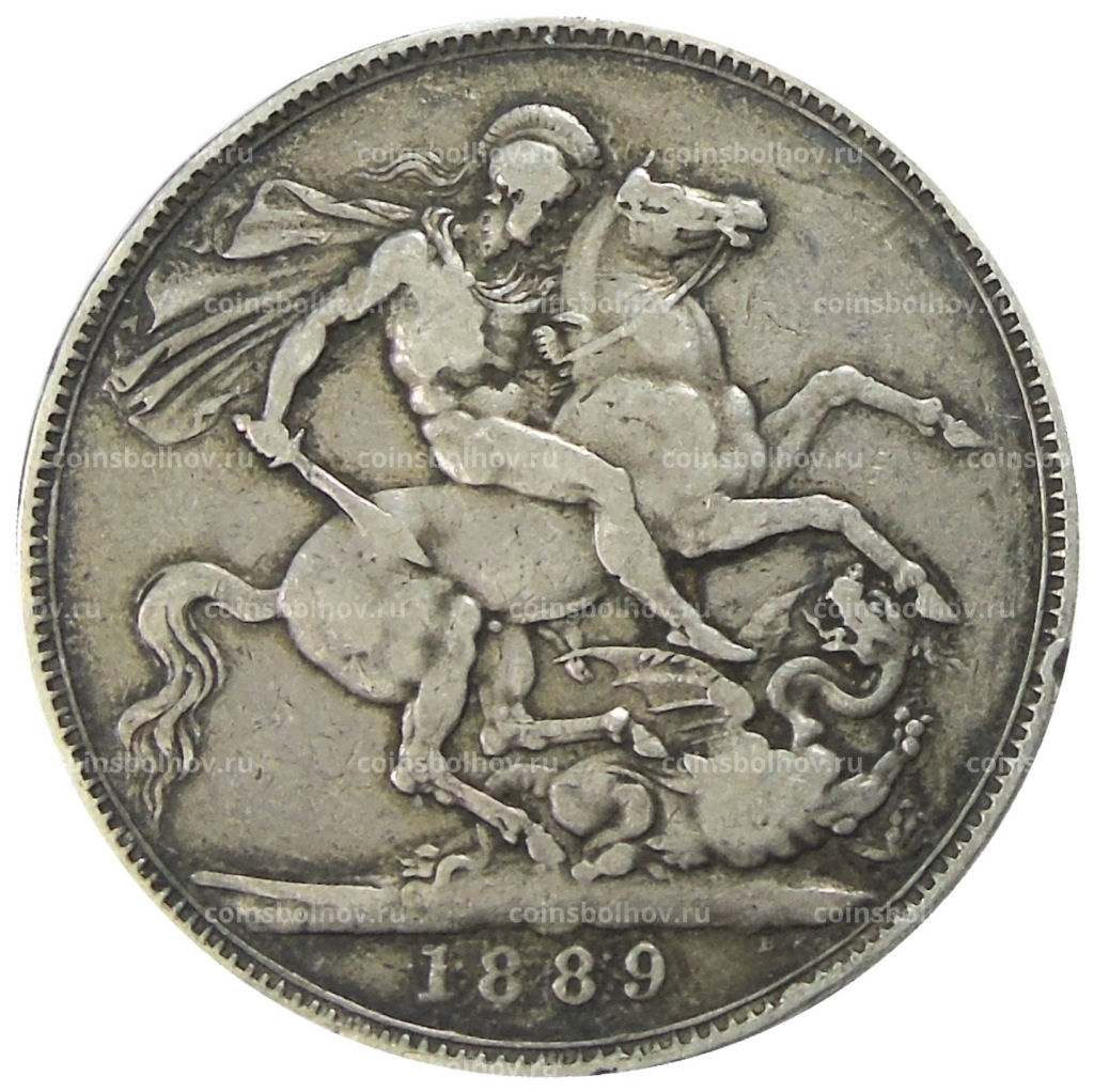 Монета 1 крона 1889 года Великобритания