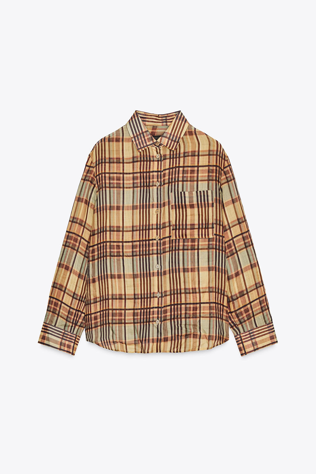 ZW COLLECTION RAMIE CHECK SHIRT - Zara фото 10