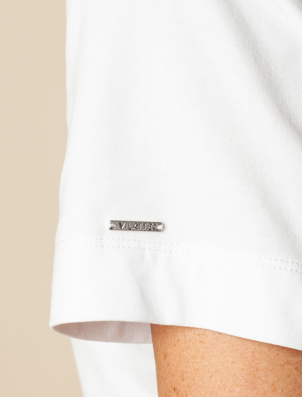 VILATTE / Футболка из премиального хлопка со стразами  фото 9