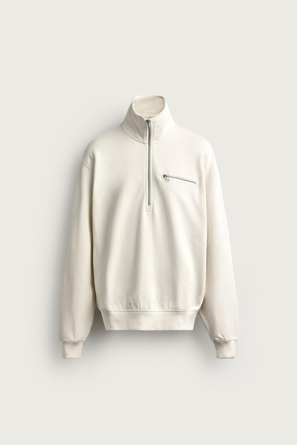 SUDADERA CUELLO CREMALLERA CONTRASTE / Hueso - Zara фото 7