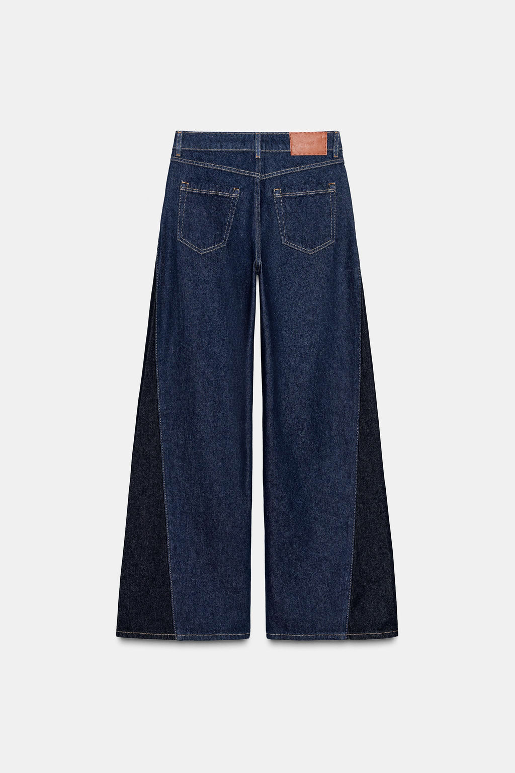 Z1975 WIDE-LEG HIGH-WAIST JEANS WITH COMBINED FABRIC - Zara фото 7