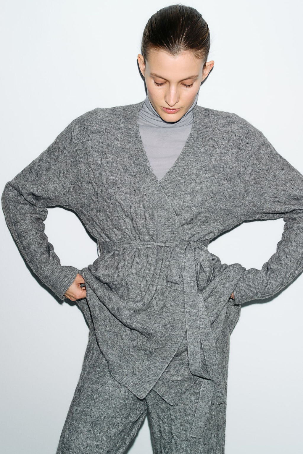 MAMA Cardigan en punto trenzado Before & After - H&m фото 2