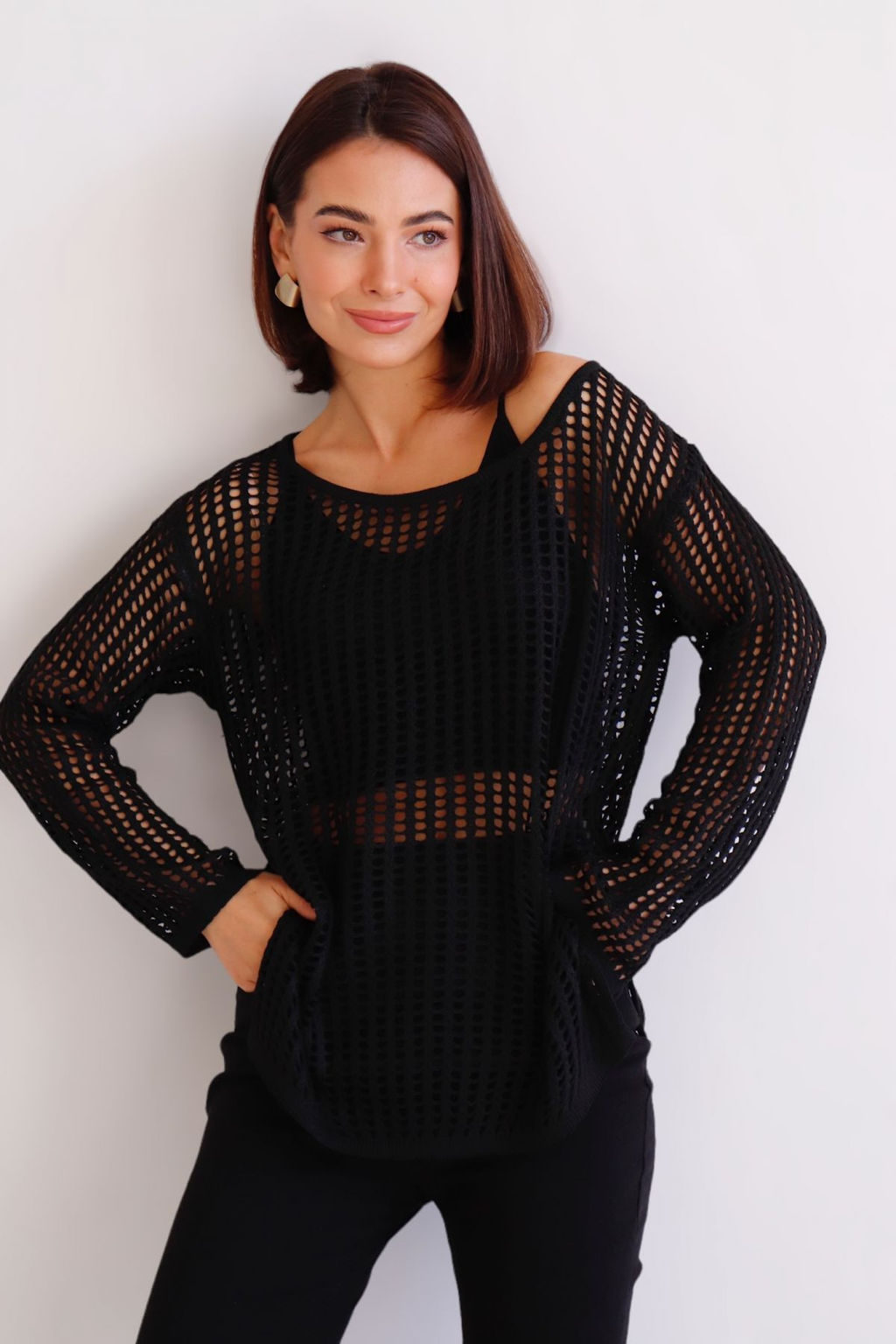 Martichelli Джемпер-сетка чёрный фото 5