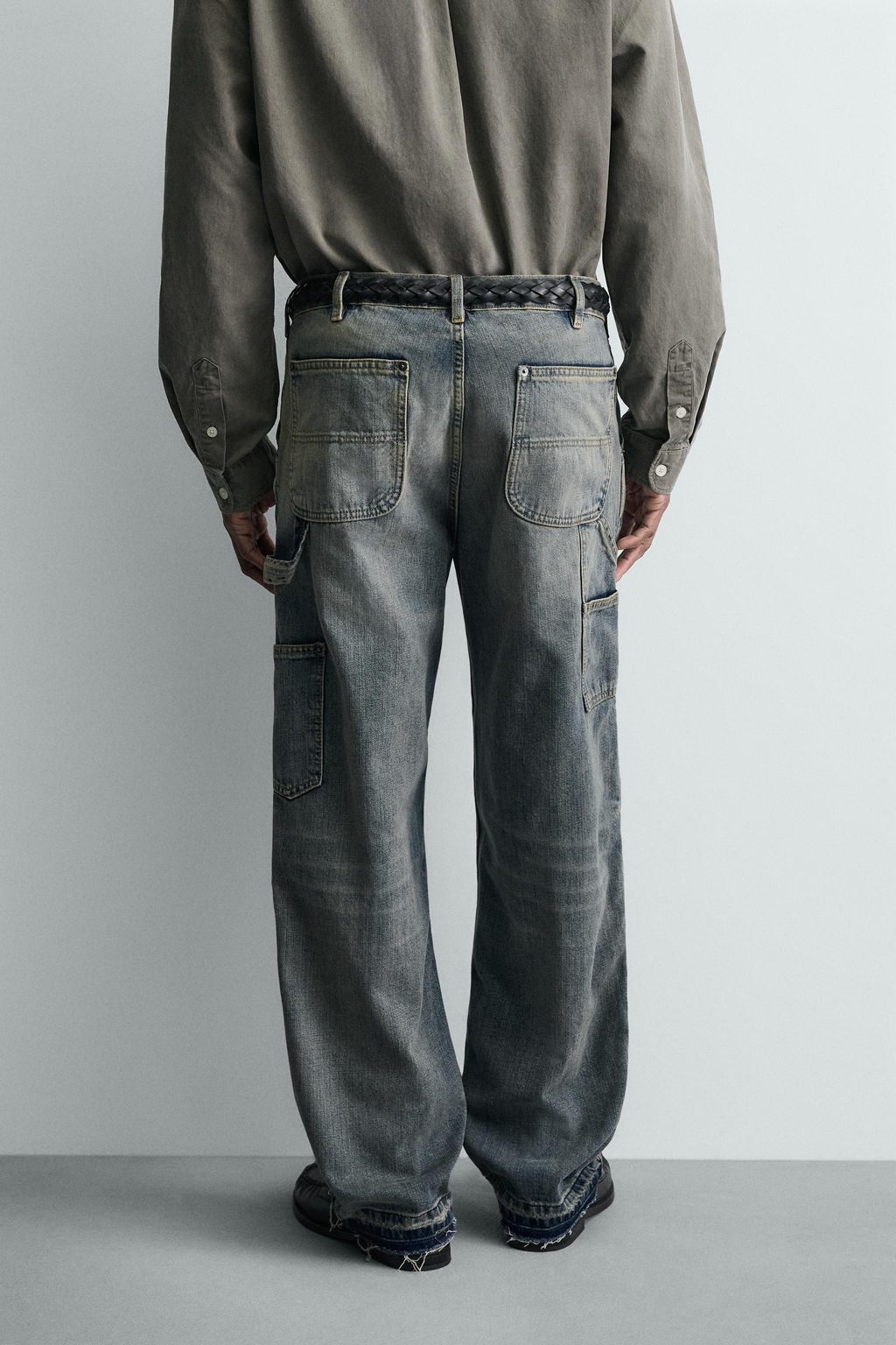 JEANS BOLSILLO CARPINTERO LAVADO / Azul / Verde - Zara фото 3