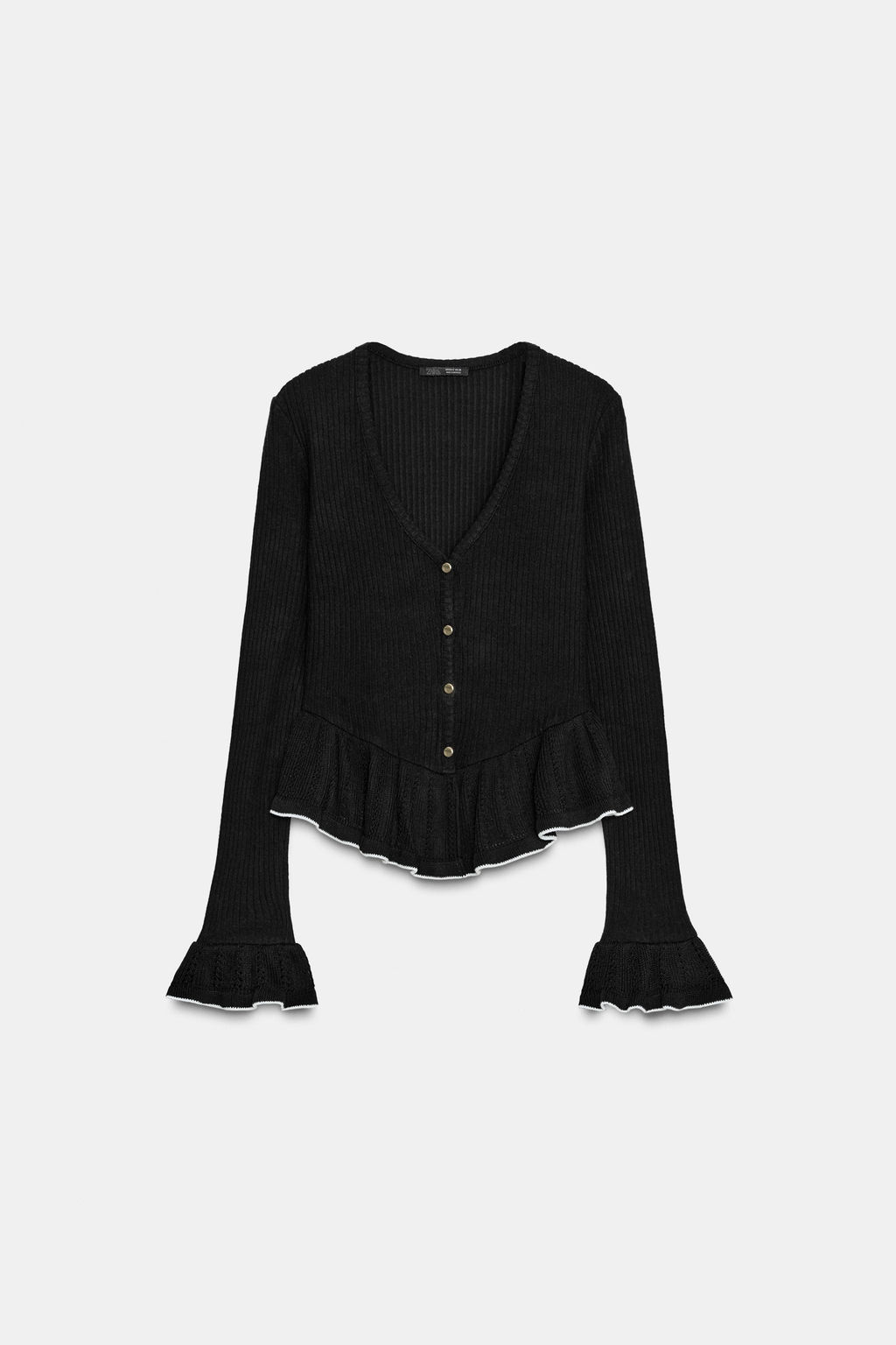 SOFT CARDIGAN WITH RUFFLE TRIMS - Zara фото 5