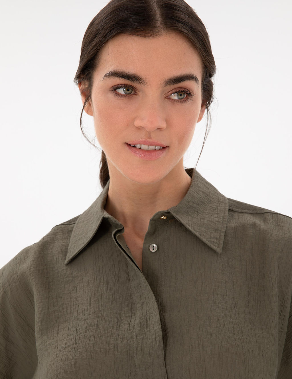 Haki Oversize Uzun Kollu G_mlek