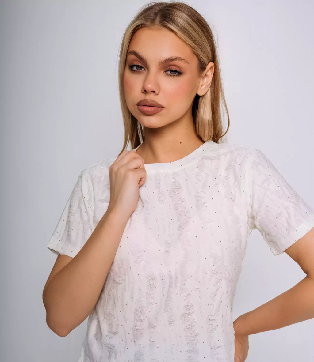 Футболка #КТ2628, молочный