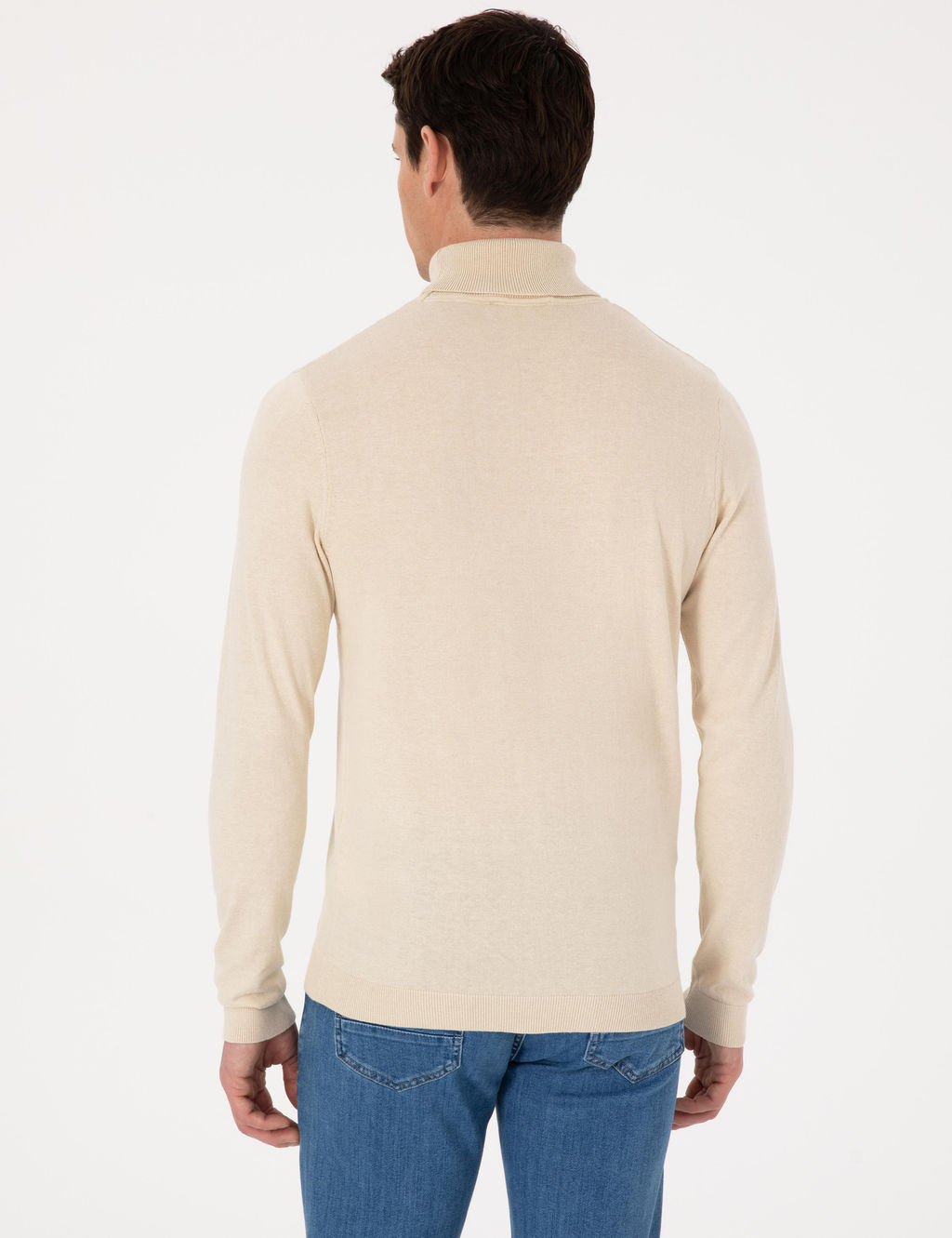 Bej Slim Fit Basic Kazak