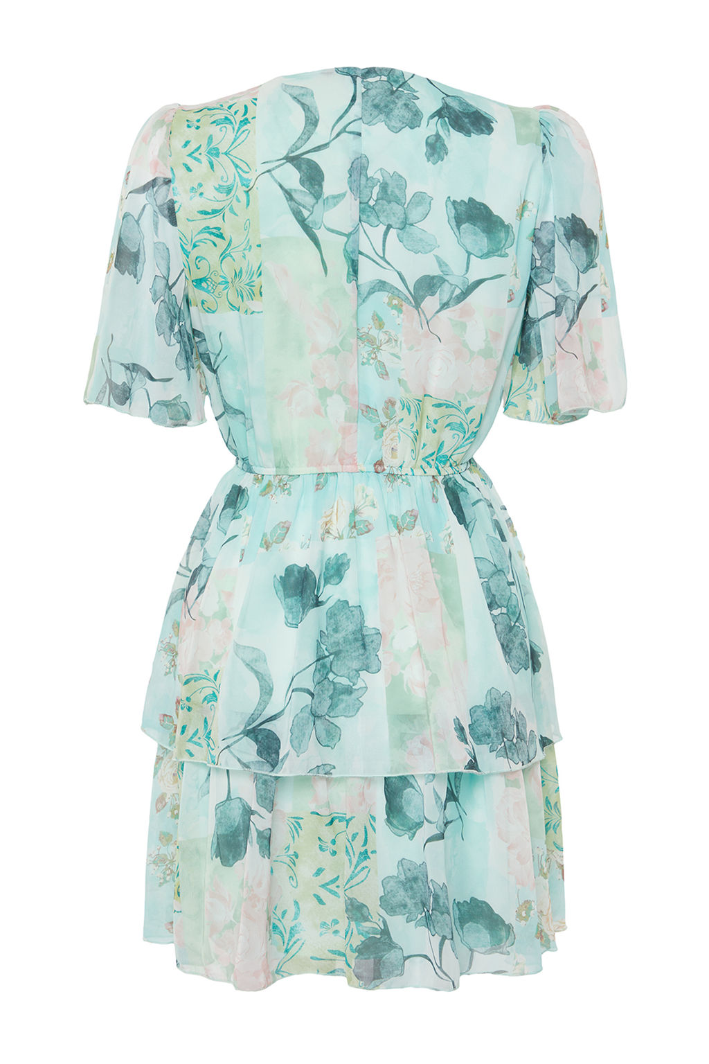 Mint Etegi Volanl? Sifon Astarl? Mini Dokuma Elbise TWOSS24EL00543