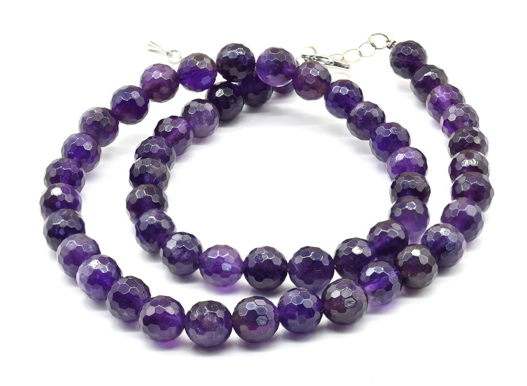 Бусы из аметиста шарик гр.8мм, 43см