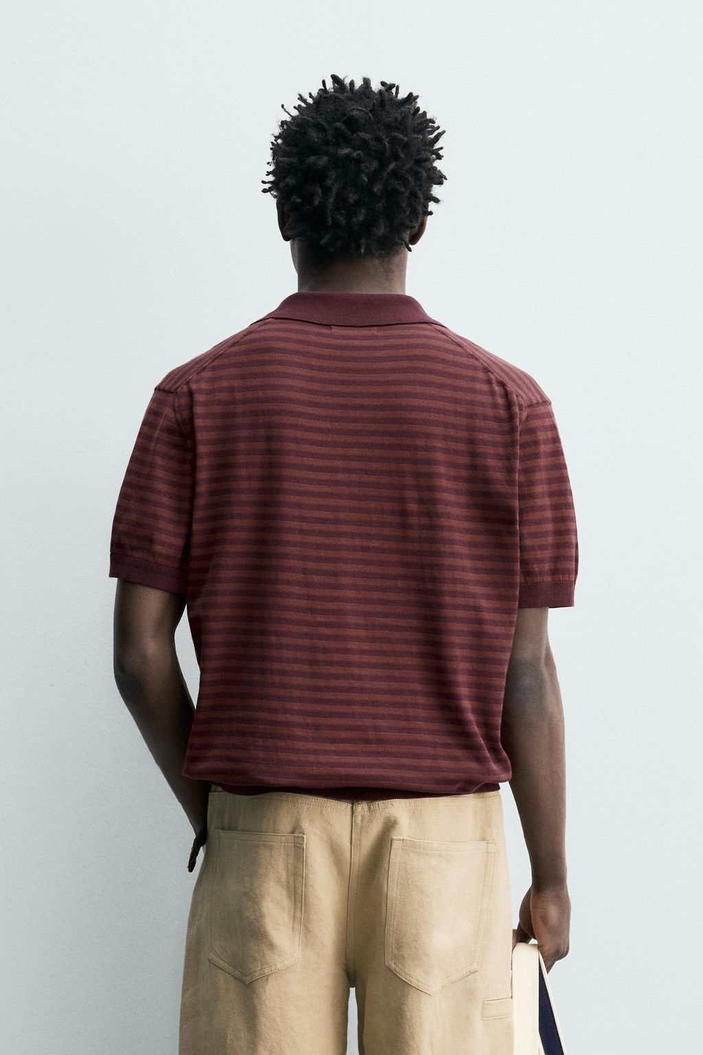 POLO PUNTO JACQUARD RAYAS / Granate - Zara фото 3