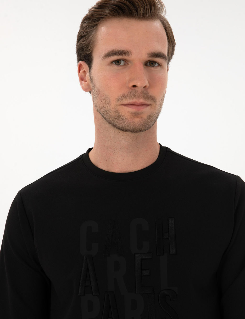Siyah Regular Fit Bisiklet Yaka Sweatshirt - Cacharel фото 2