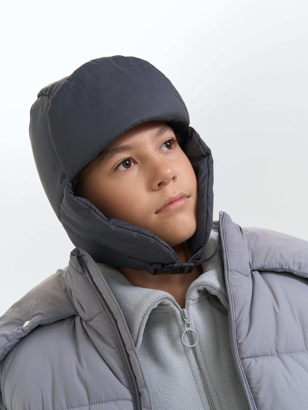 Шапка ушанка зимняя Графит 7+ - Bungly фото 2