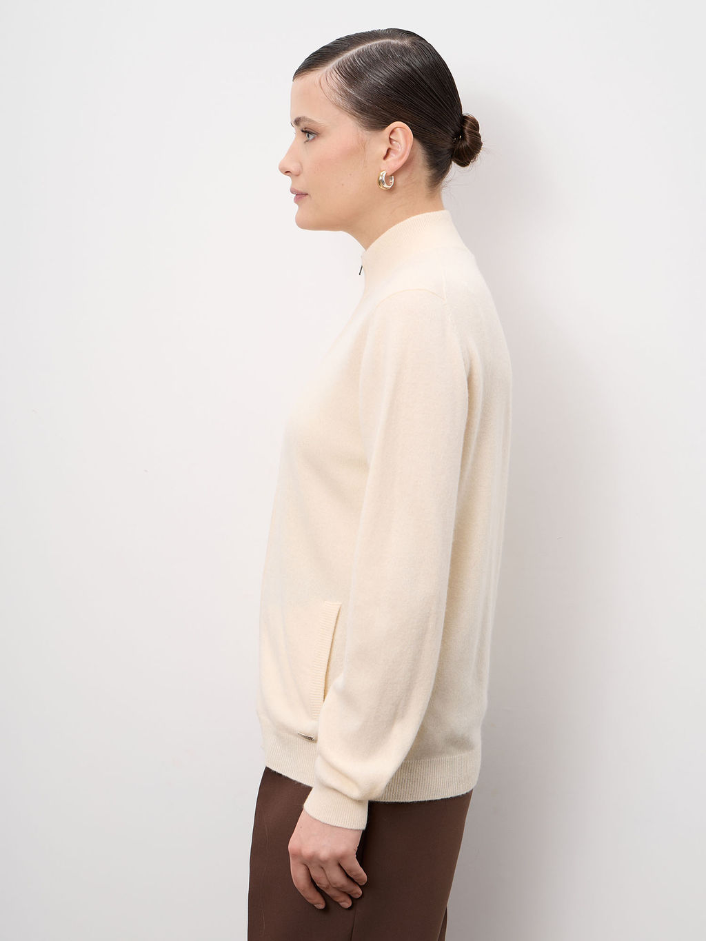 Кардиган из кашемира женский 08482 кремовый
