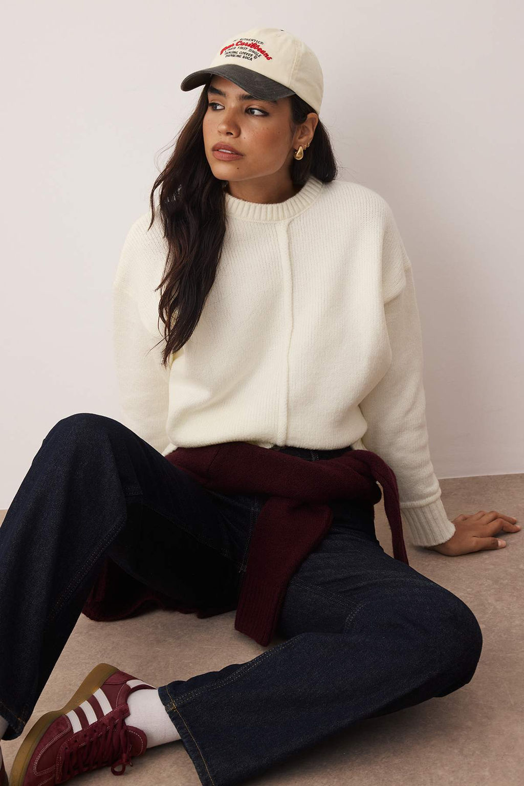 Kahverengi Yumusak Dokulu Genis Kal?p Dikis Detayl? Triko Kazak TWOAW26KZ00075 - Trendyolmilla фото 9