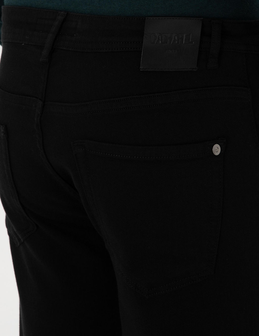 Siyah Slim Fit Pamuk Liyosel Kar___ml_ Jean Pantolon