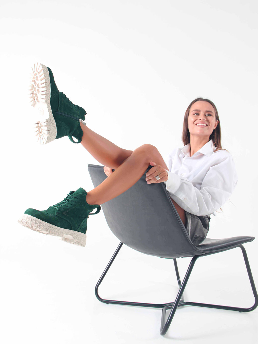 Ботинки EDART 338.1541 be. Зеленый замша/байка - Ed'art фото 4