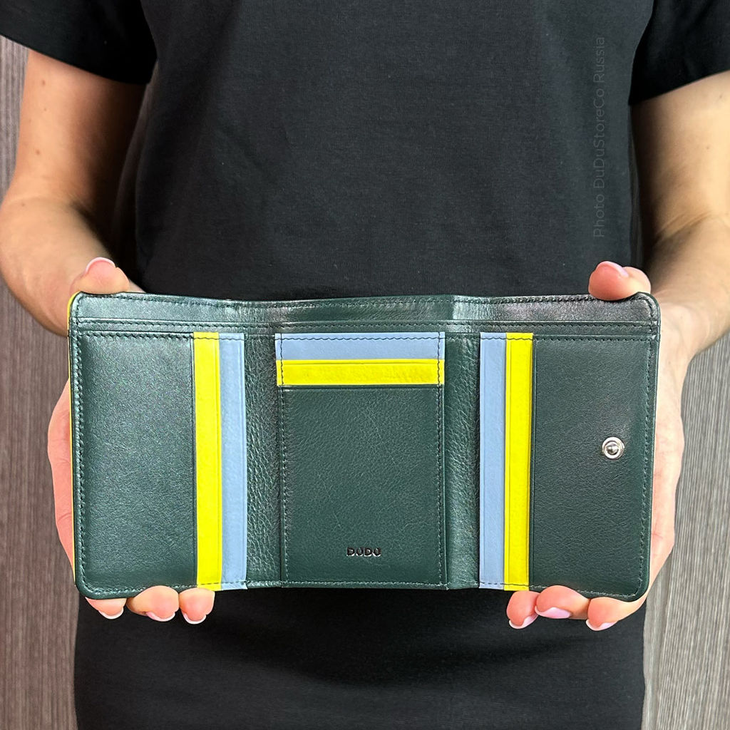 Итальянский кожаный кошелек DuDu серии Pemba | зеленый - Dudubags фото 7