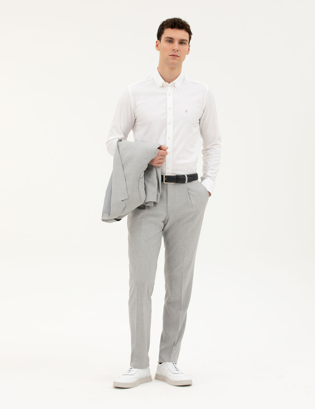 Beyaz Slim Fit Uzun Kollu G_mlek