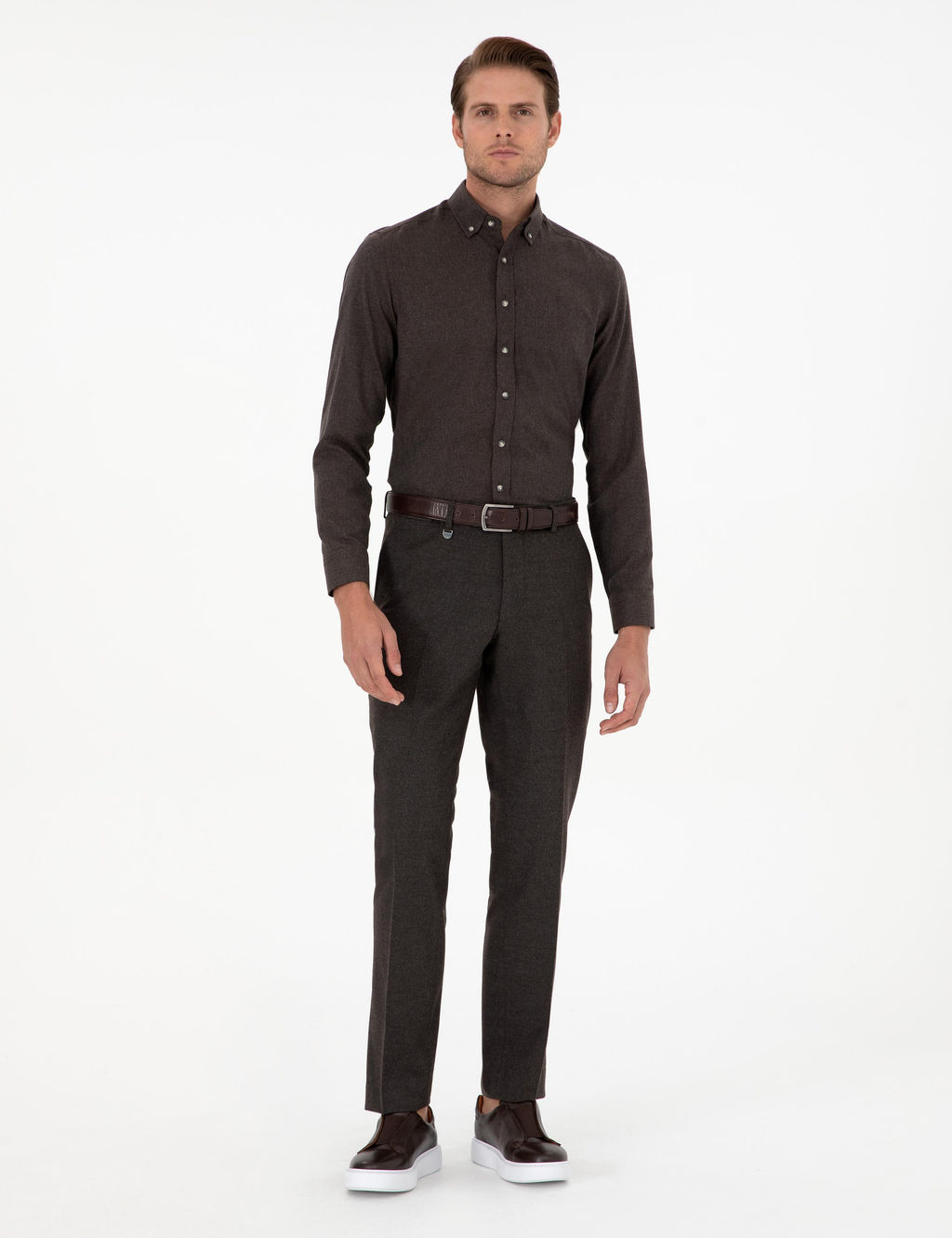 Kahverengi Slim Fit Kuma_ Pantolon