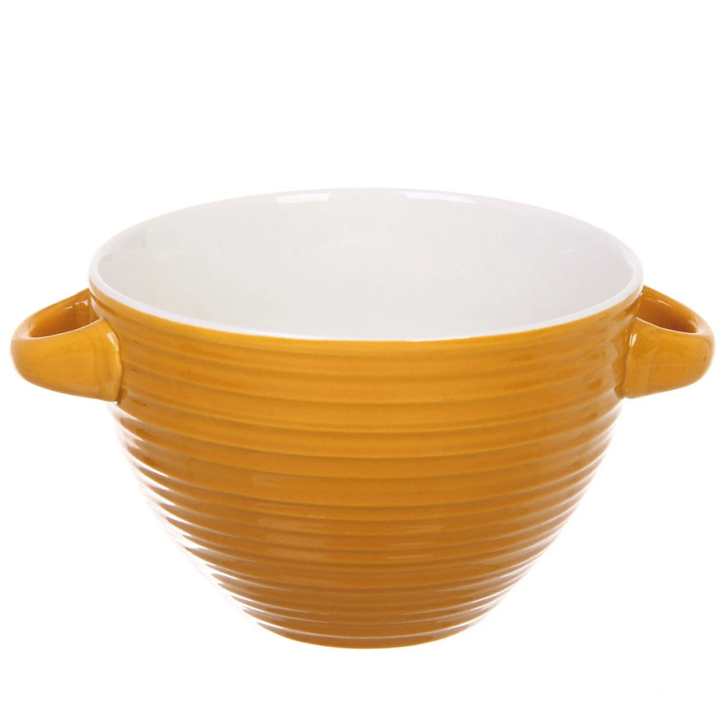 Цена за 2 шт. Бульонница керамическая 750мл "Полоски", микс цветов