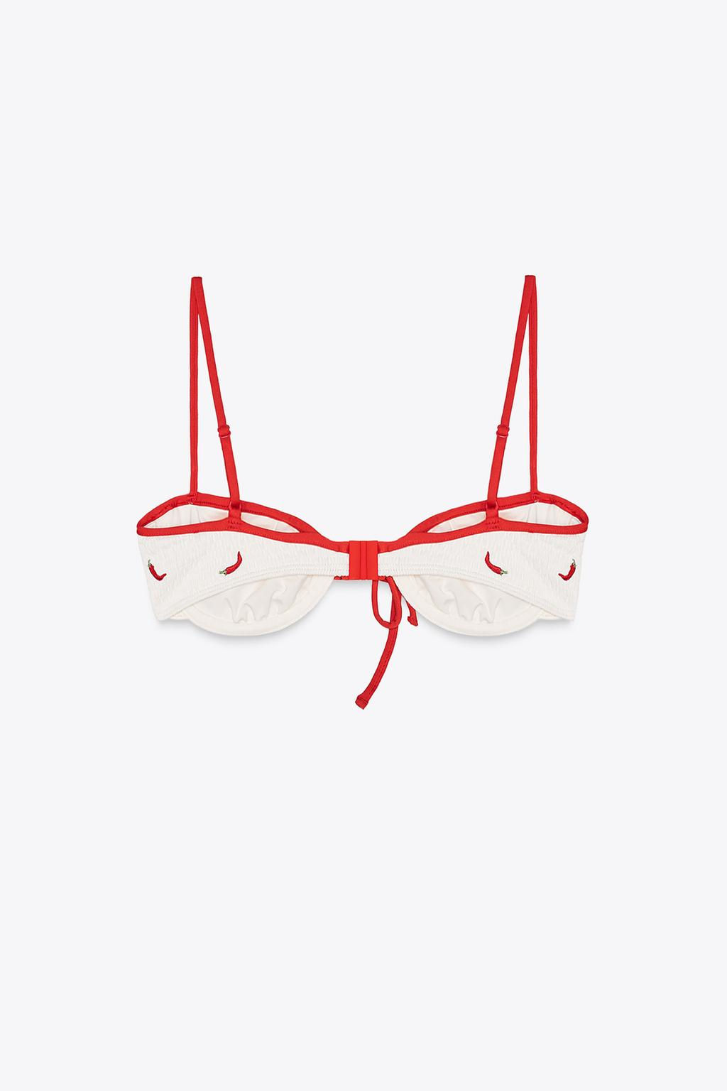 EMBROIDERED UNDERWIRED BIKINI TOP - Zara фото 5