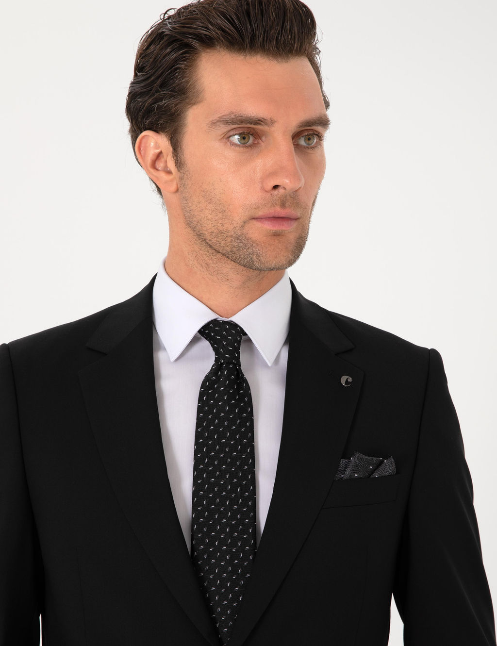 Siyah Slim Fit %100 Y_n Klasik Tak_m Elbise - Cacharel фото 2