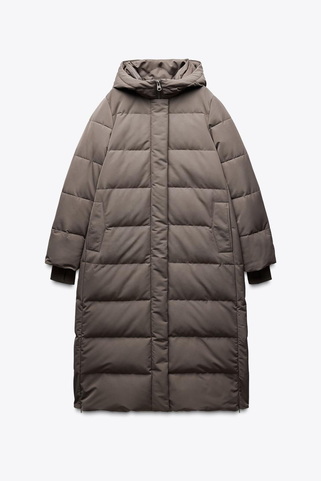 LONG HOODED WATER AND WIND RESISTANT PUFFER JACKET - Zara фото 4
