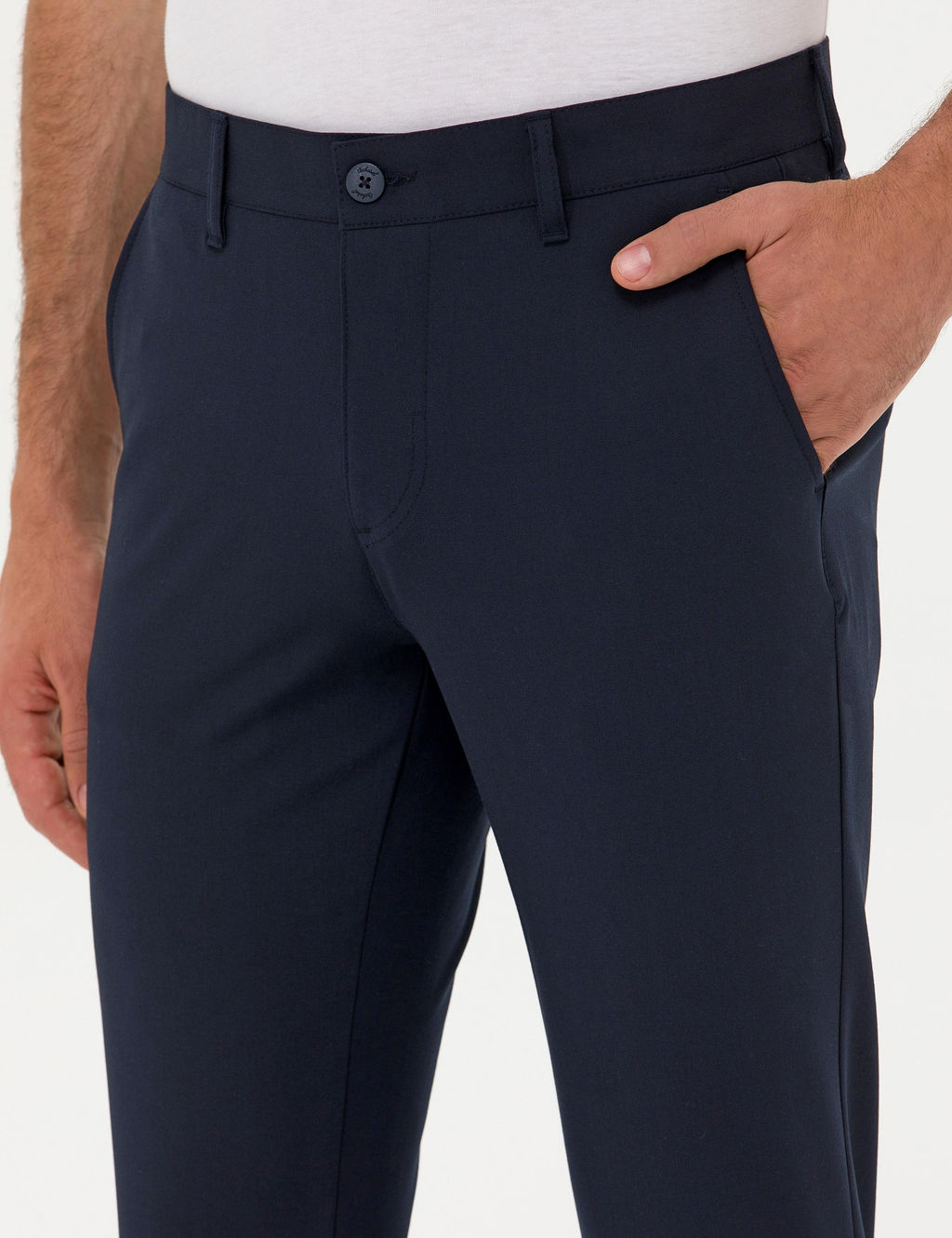 Темно-синие брюки чинос узкого кроя - Cacharel фото 5