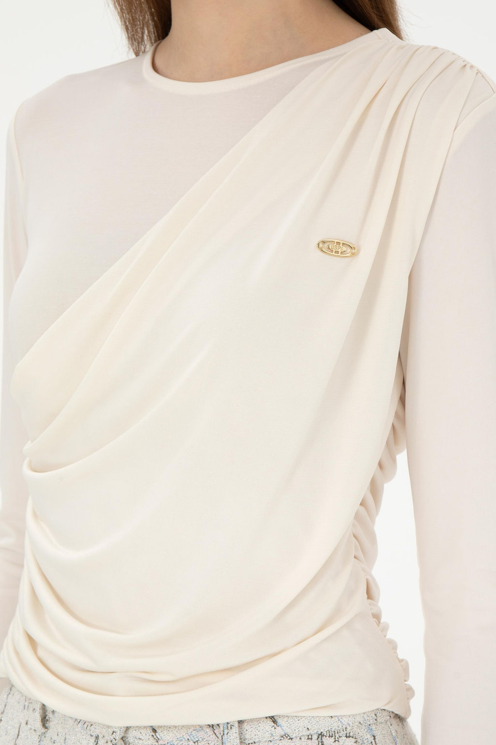 Женский кремовый свитшот Неожиданная скидка в корзине - U.s. polo assn фото 7