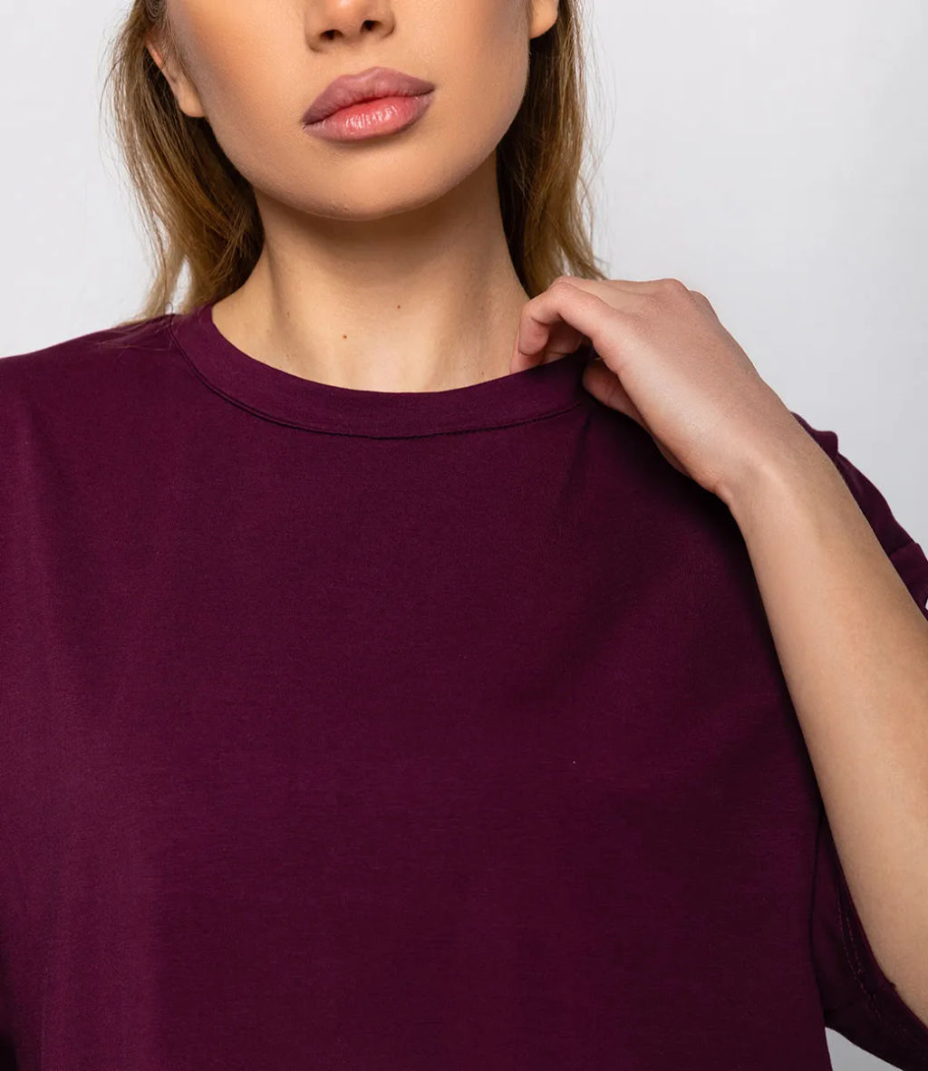 Футболка #ОКТ1655-1, сливовый