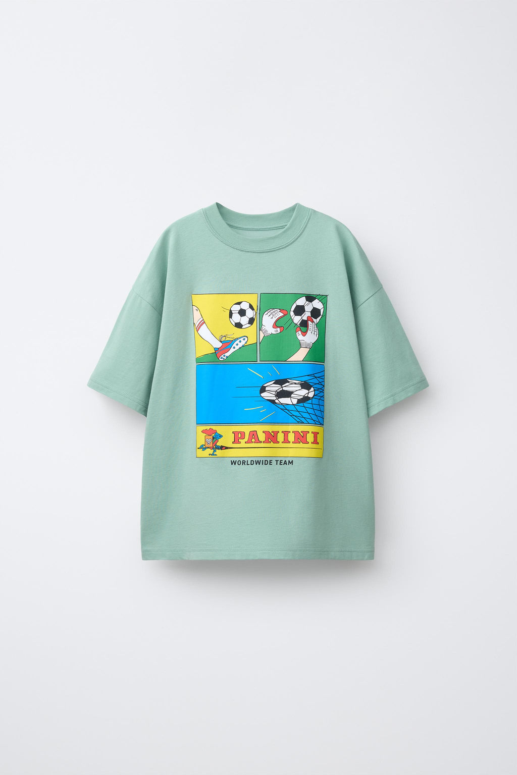 CAMISETA ESTAMPADO PANINI  / Verde - Zara фото 3