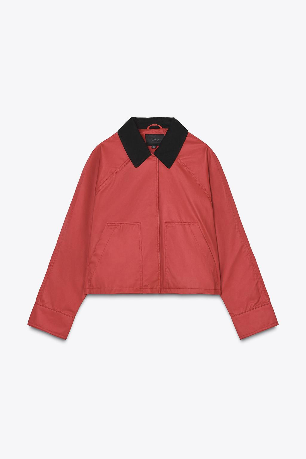 WAXED JACKET WITH CONTRAST COLLAR - Zara фото 5