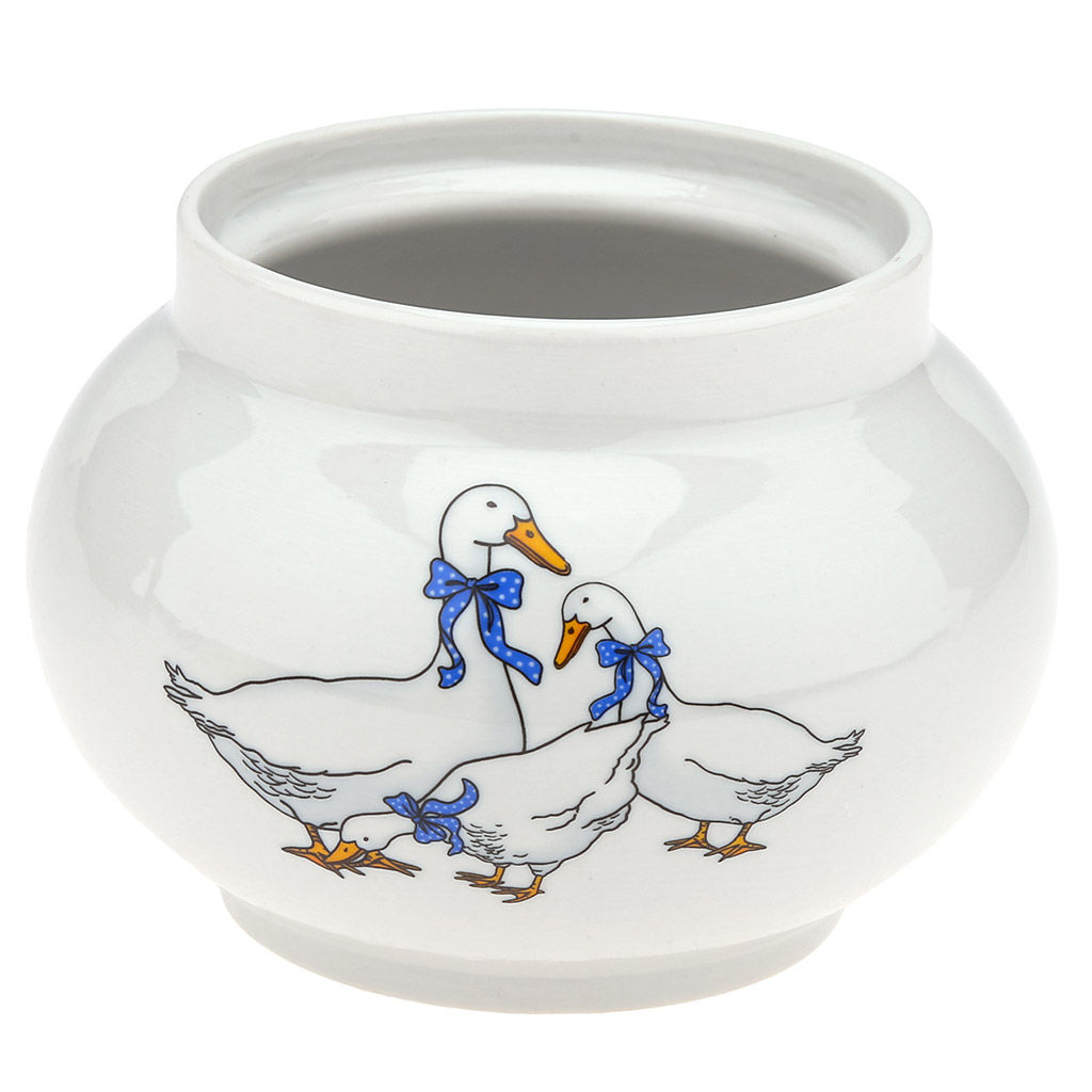 Сахарница фарфоровая Гуси новые 500мл, д12см, h9см, форма Рубин (Россия) - Домашняя Мода фото 3