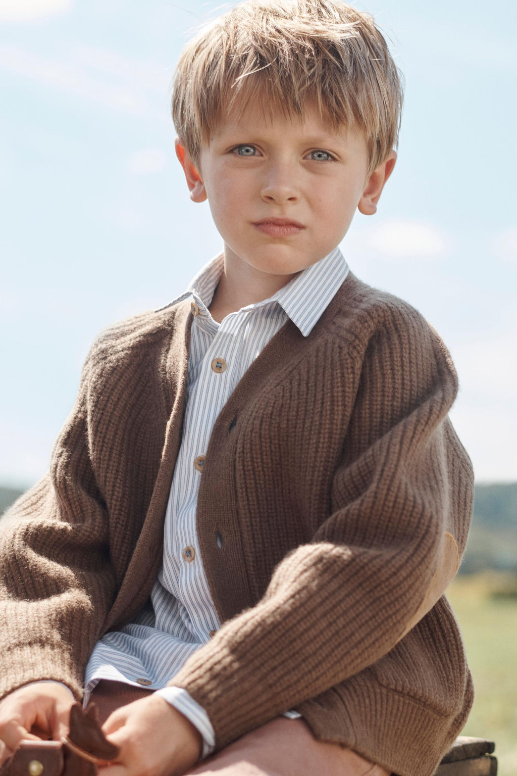 LIMITED EDITION 100% WOOL CARDIGAN WITH ELBOW PATCHES