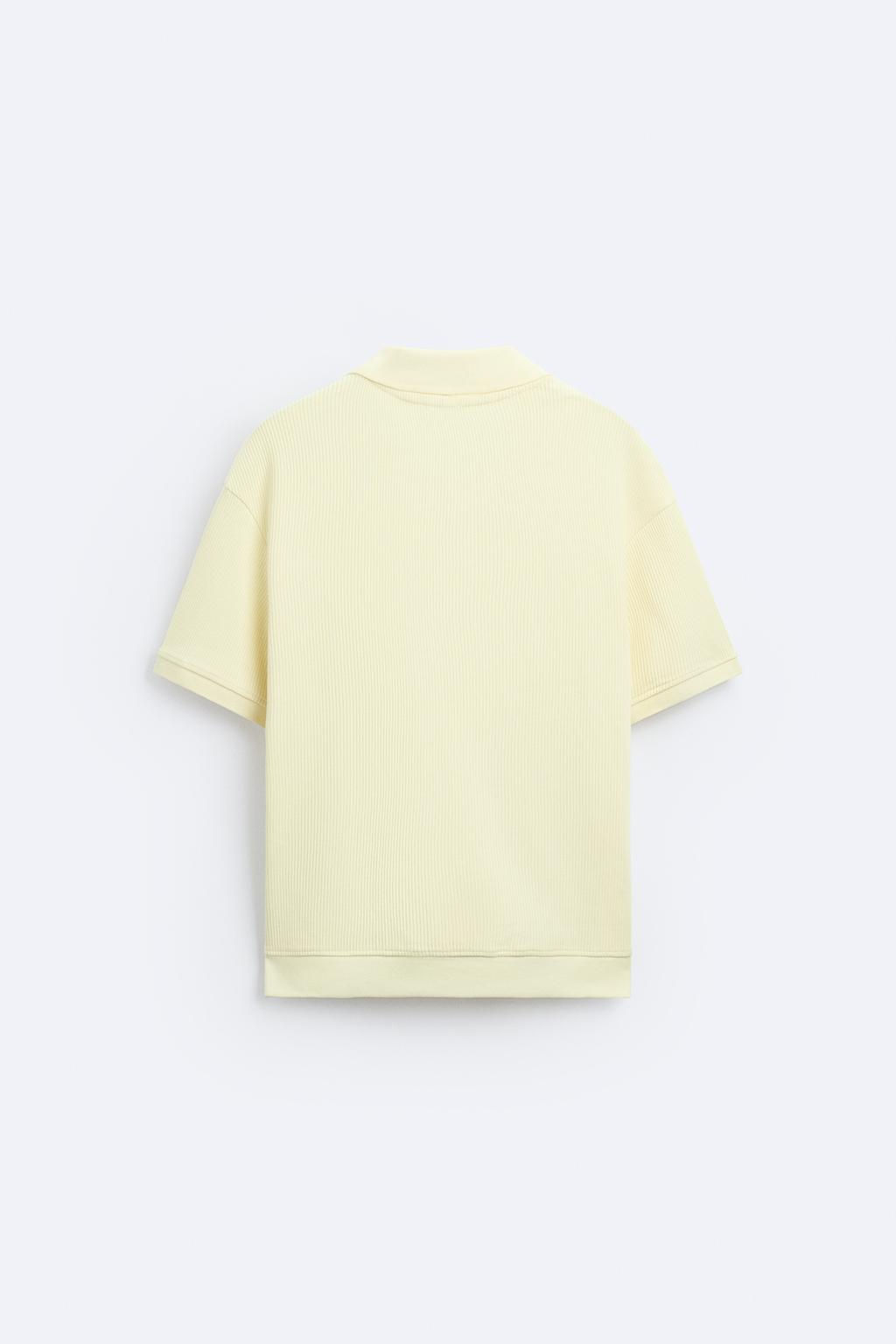 TEXTURED POLO SHIRT WITH RIBBED TRIMS - Zara фото 43