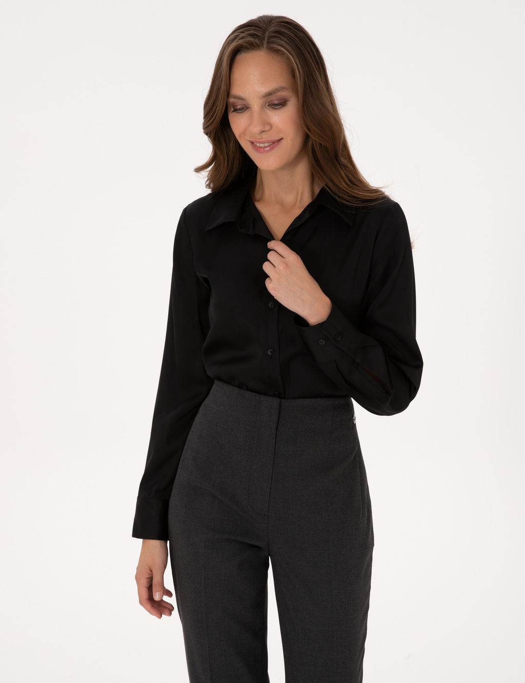 Siyah Comfort Fit Uzun Kollu G_mlek - Pierre cardin фото 3