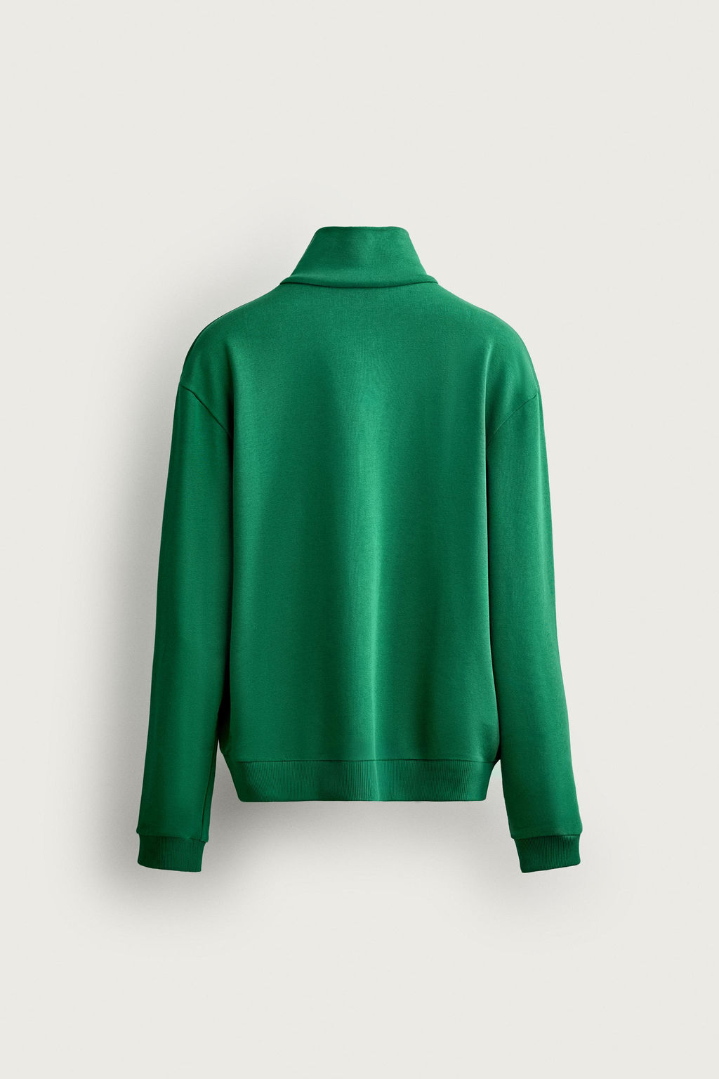 SUDADERA RELAXED FIT CREMALLERA CONTRASTE / Verde vigor? - Zara фото 7