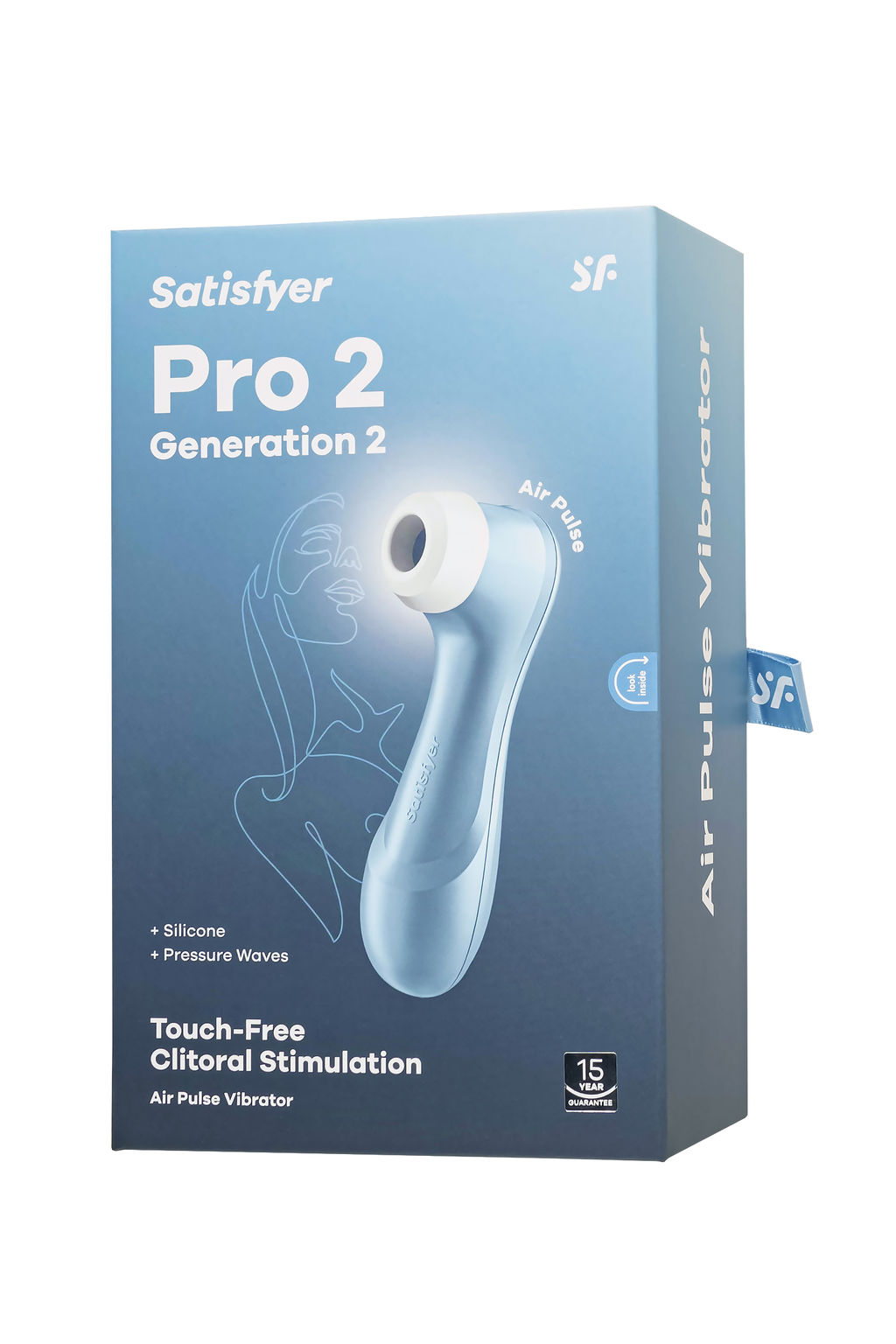 Вакуум-волновой бесконтактный стимулятор клитора Satisfyer PRO 2, силикон, голубой, 15 см  фото 11