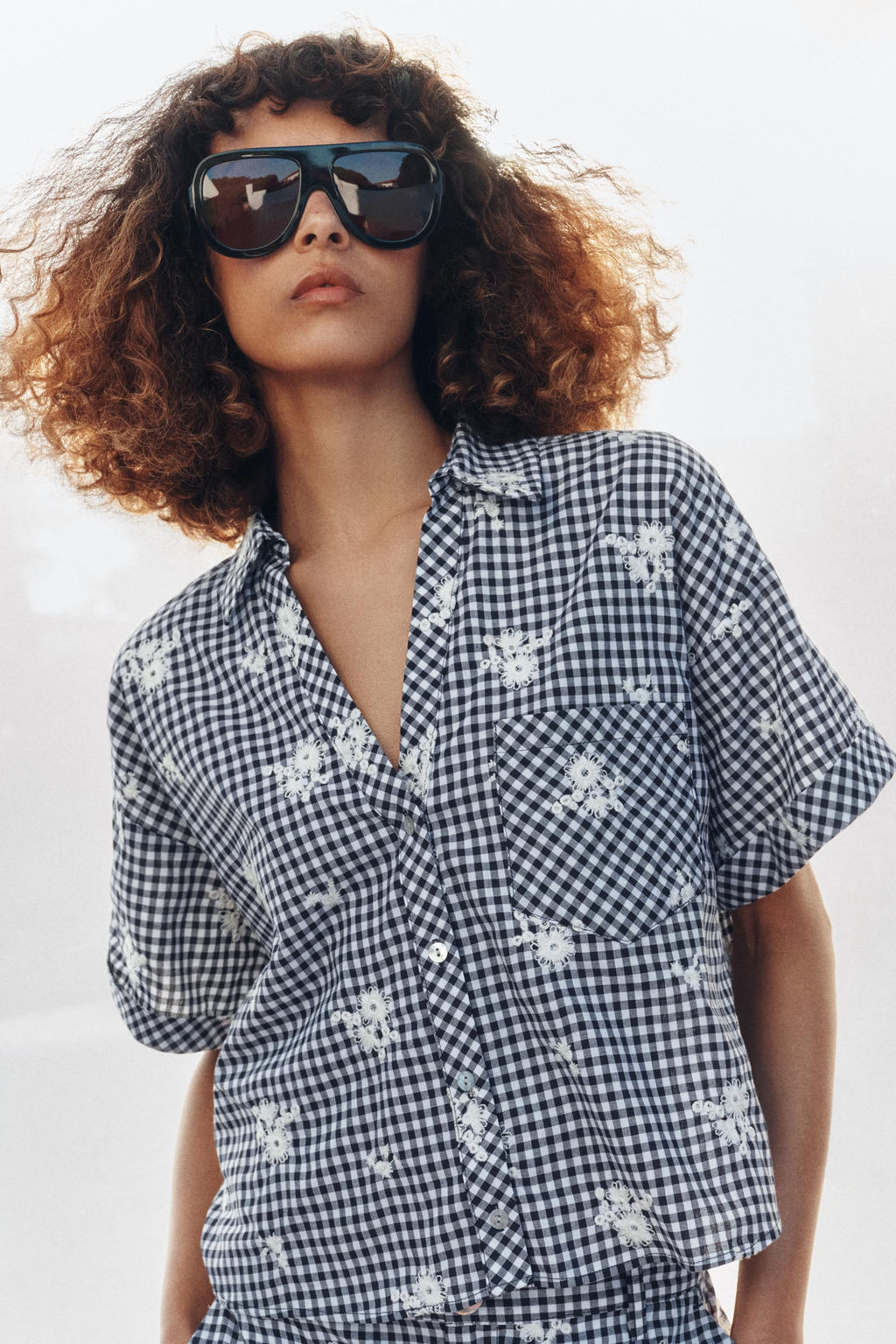 CAMISA CUADROS BORDADOS SET / Marino / Blanco - Zara фото 6