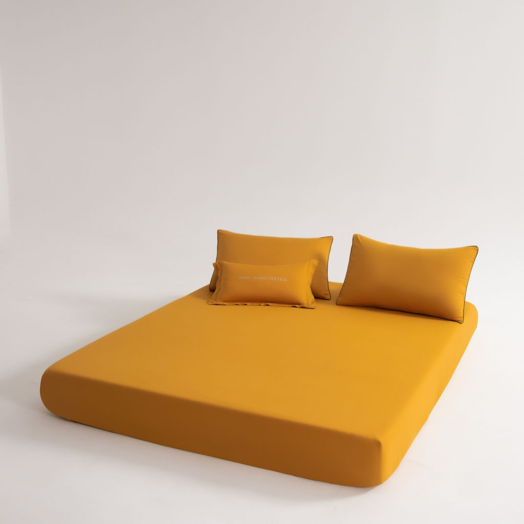 Комплект постельного белья Однотонный Сатин Элитный на резинке OCER013 180*200*30;160*200*30;140*200*30 2 спальный 4 Наволочки