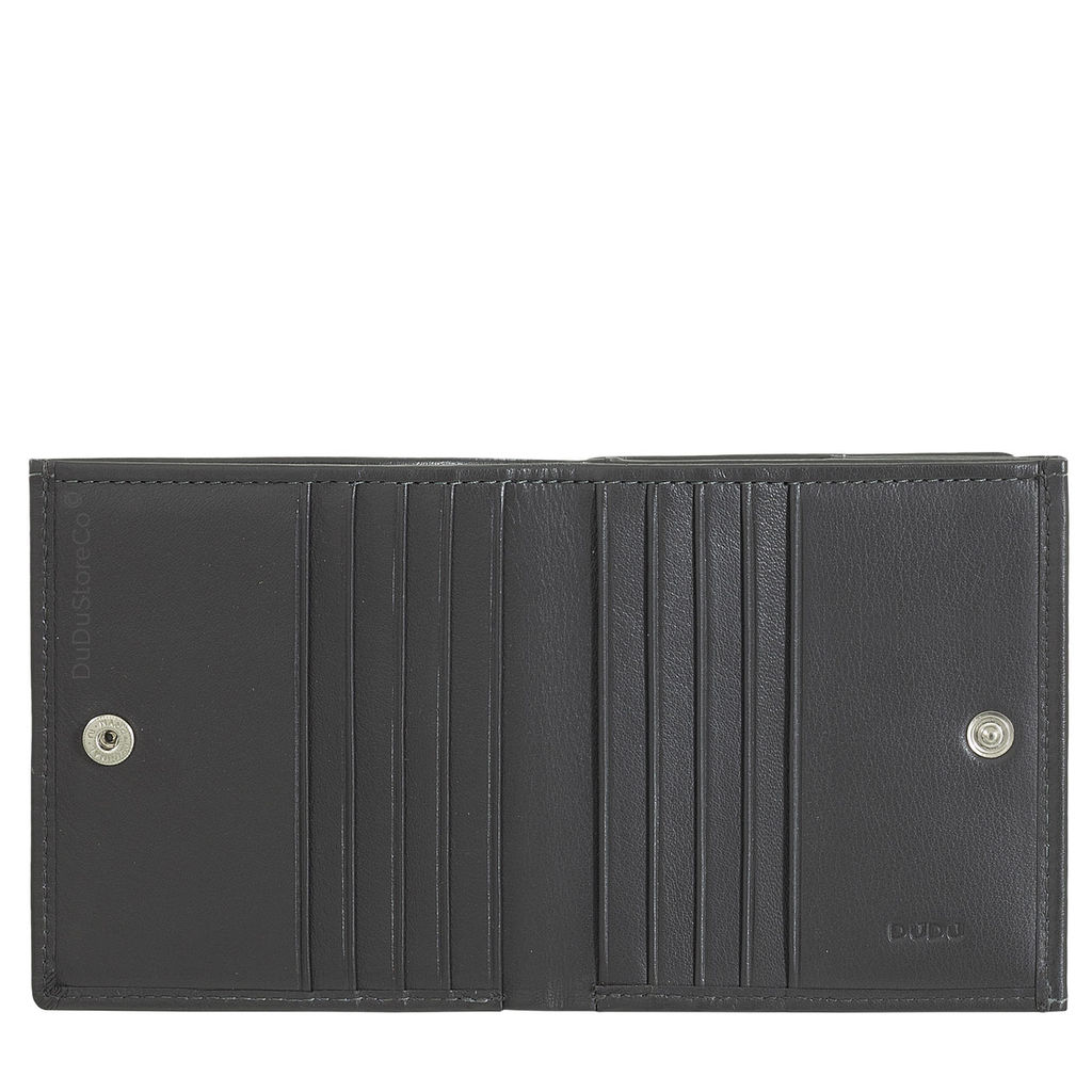 Итальянский кожаный кошелек DuDu серии Flavio | антрацитовый - Dudubags фото 3