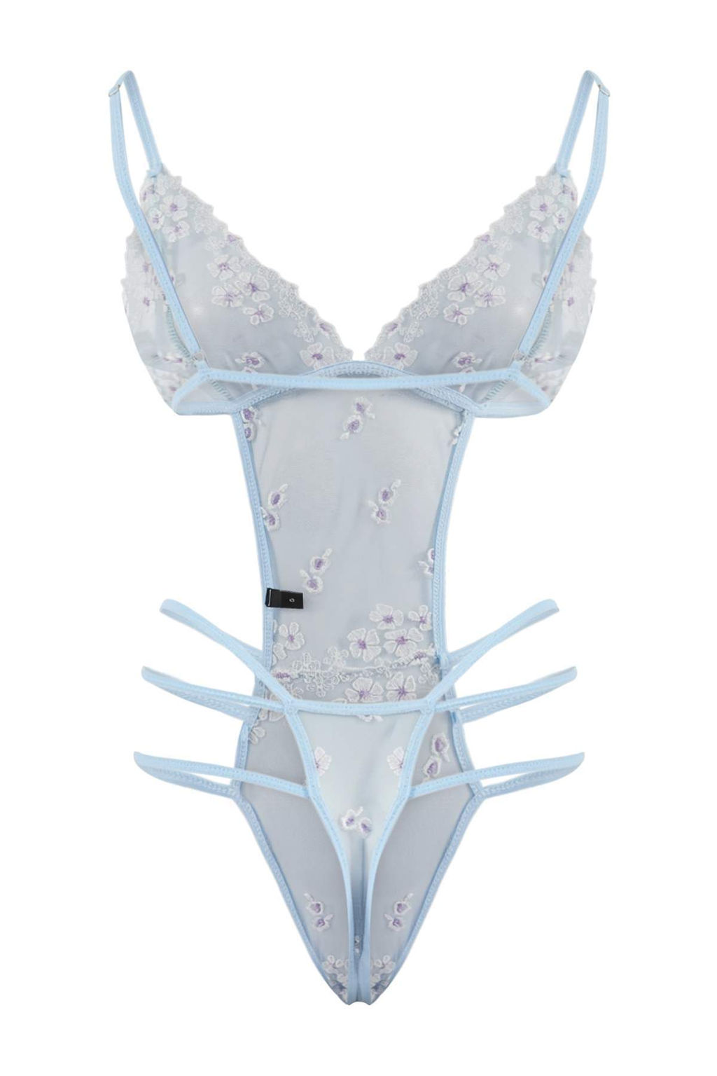 Mavi Tul Cicekli Fitted Kaps?z Body THMSS26BD00015 - Trendyolmilla фото 2