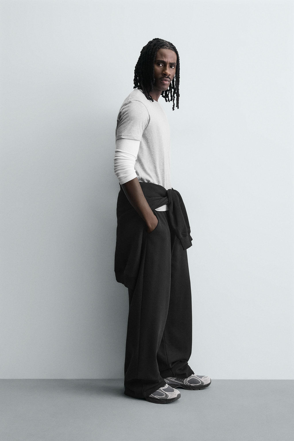 WIDE-LEG JOGGER TROUSERS - Zara фото 14