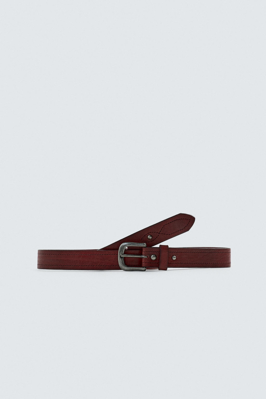 VINTAGE-EFFECT LEATHER BELT